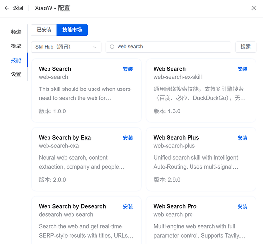 Web search 搜索结果